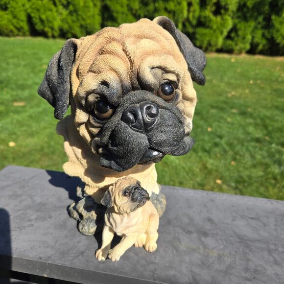 Mama and Pup Pug Look of Love Bust Westland Giftware #3178 HEAVY - Picture 1 of 16